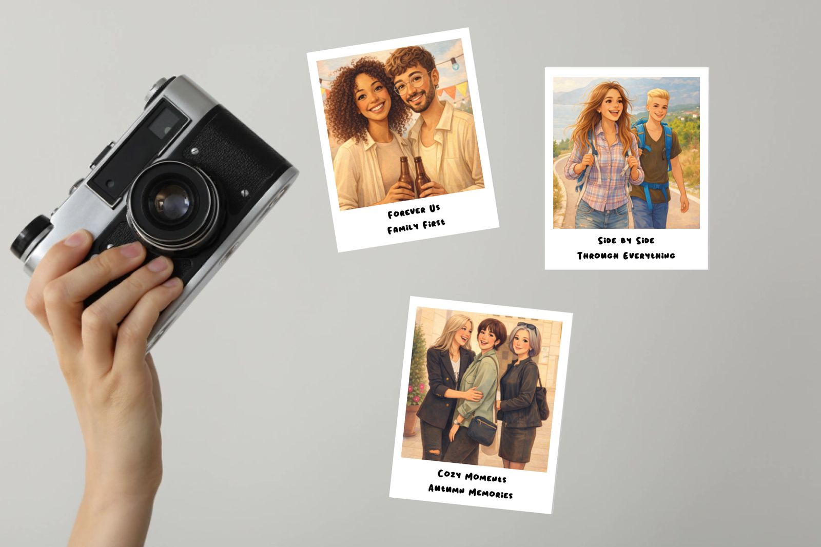 Polaroid Stickers Large 10.8x8.8 cm – Storybook AI, 16-pack