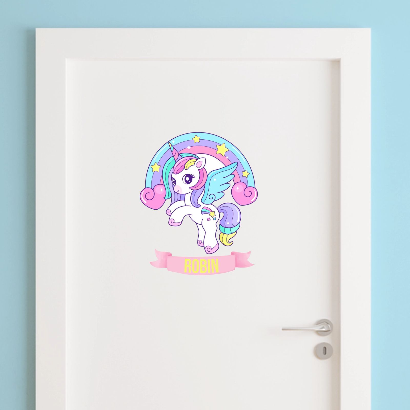 Door Sticker - Cute Unicorn Design