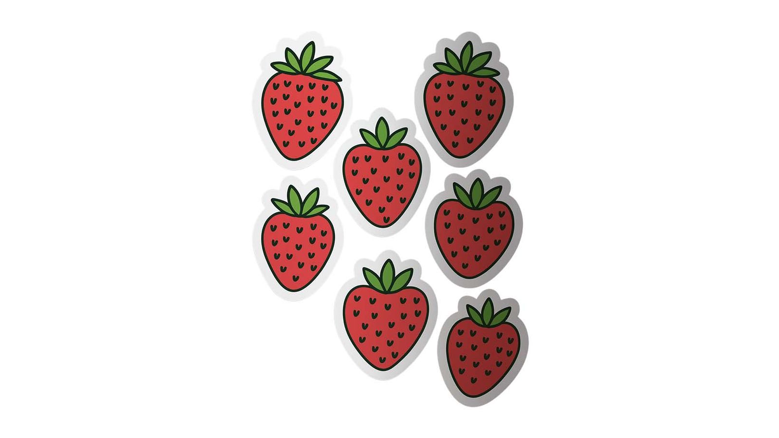 Sticker - Cute Strawberries - 4 Stickers