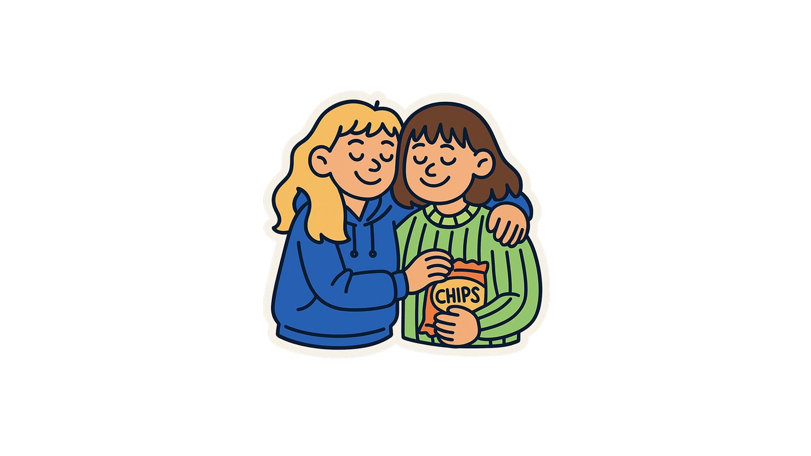 Sticker - Best Friends Snack Time - 4 Stickers
