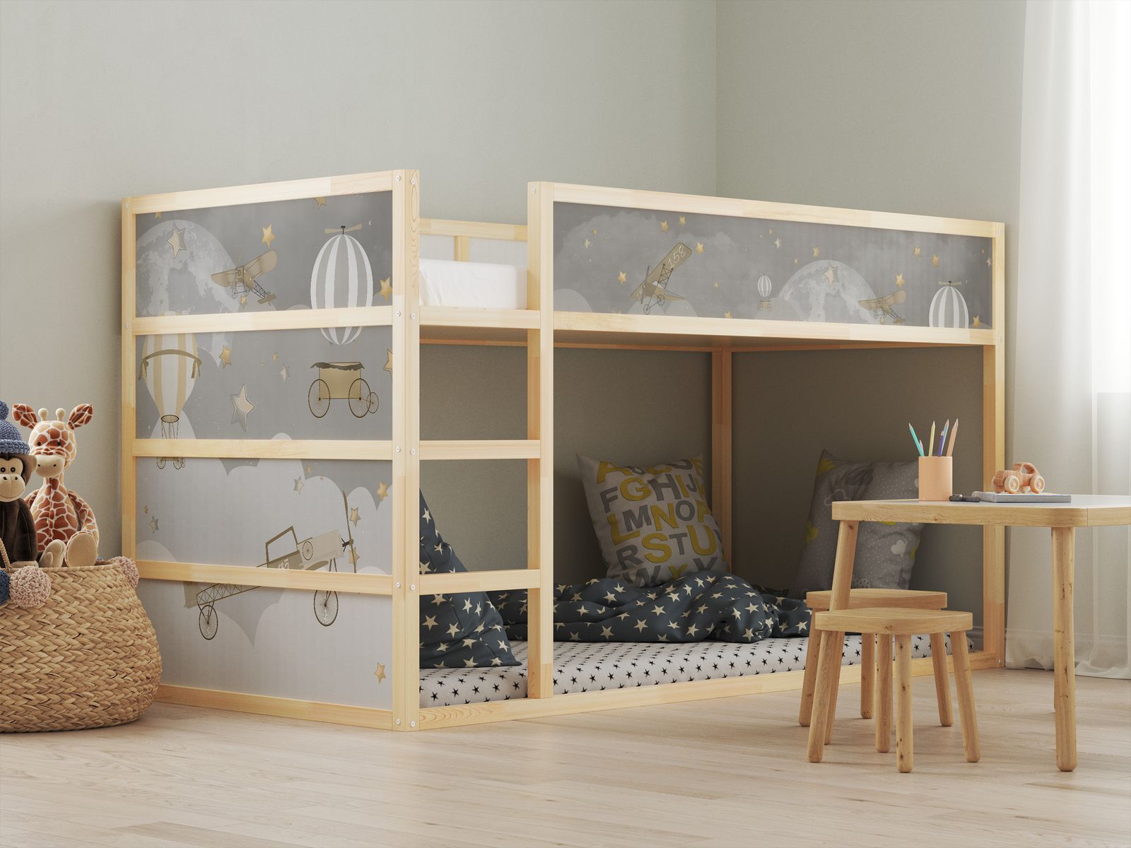 Self-Adhesive Stickers – for Ikea KURA bed / - Sticker - Space Adventure