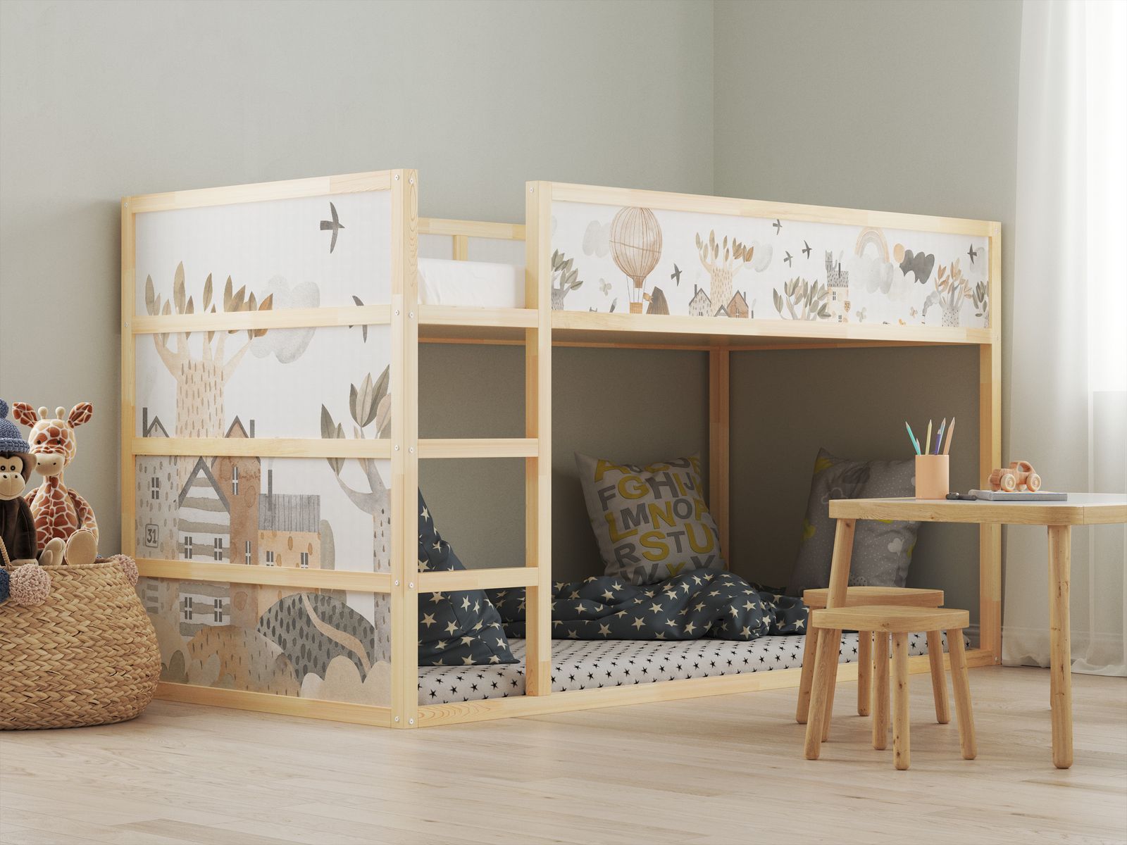 Self-Adhesive Stickers – for Ikea KURA bed / - Sticker - Nature Theme