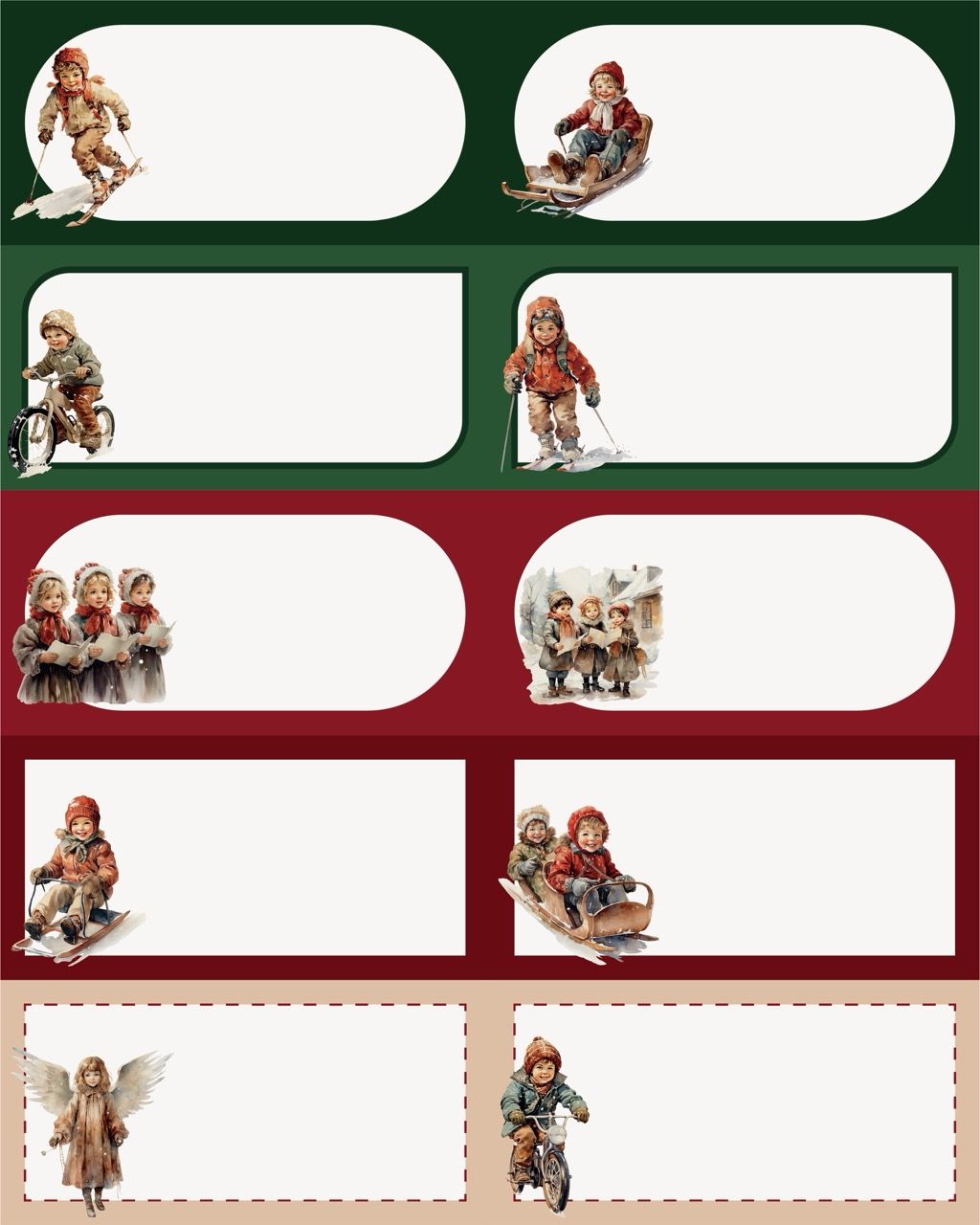 Christmas package labels 8.5 × 4.2 cm – 180 labels
