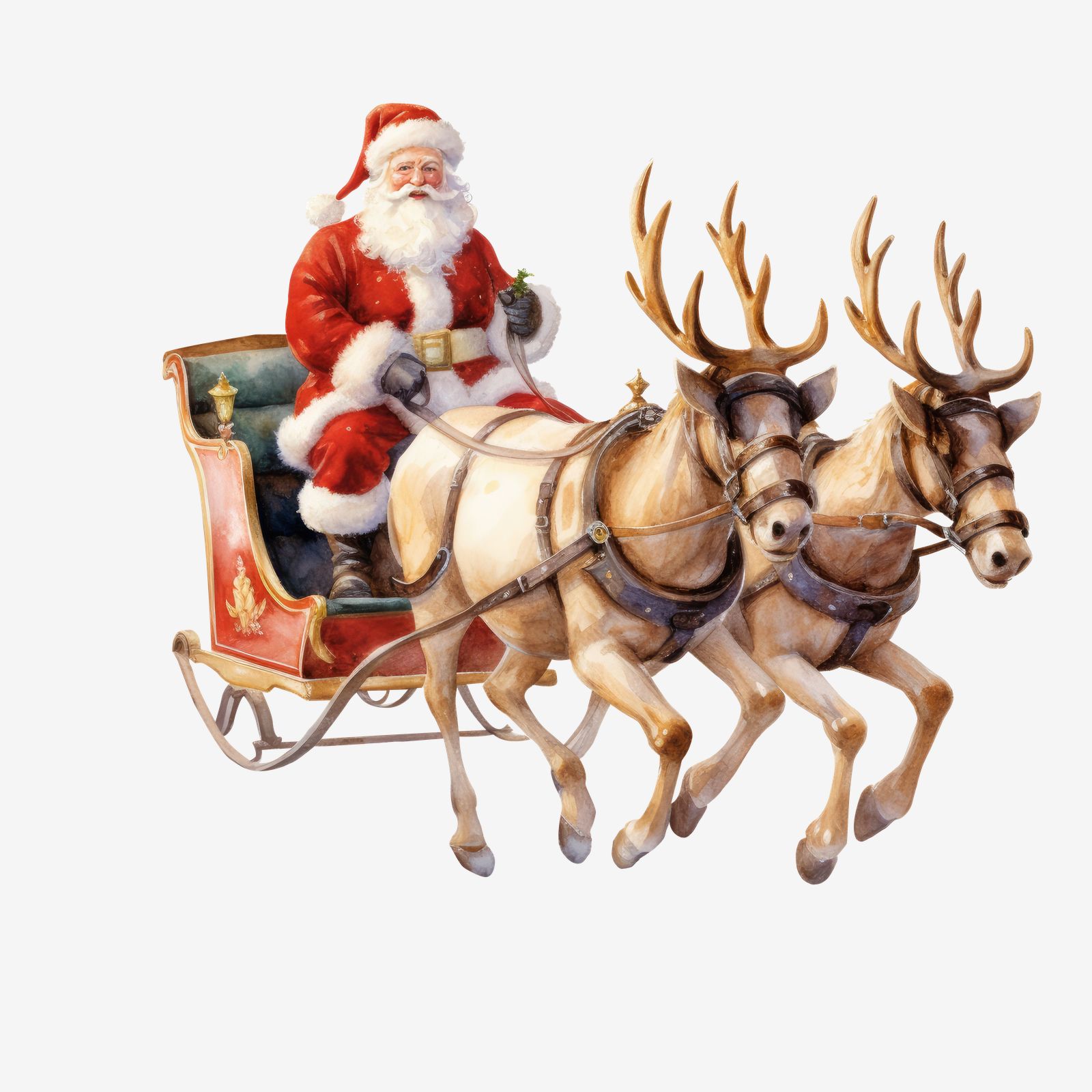 Santa on Sleigh Sticker