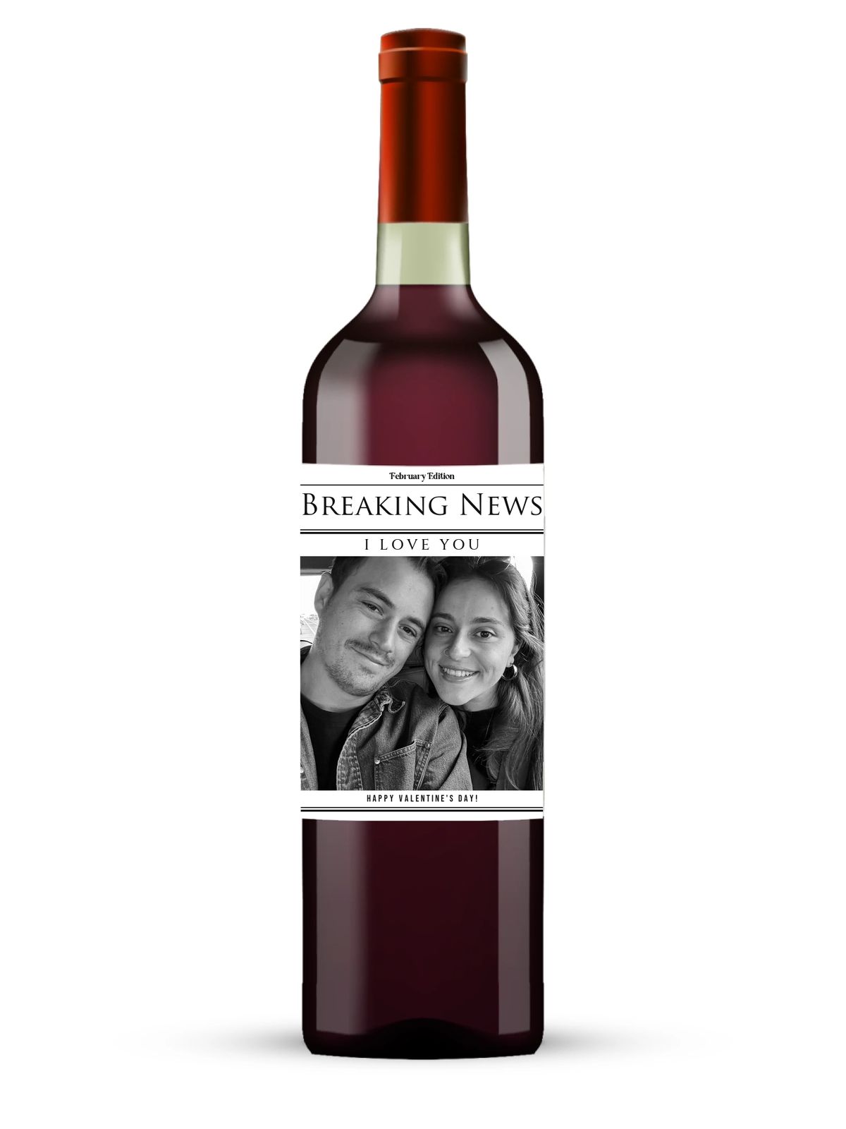 Personalised Bottle Label - Love News