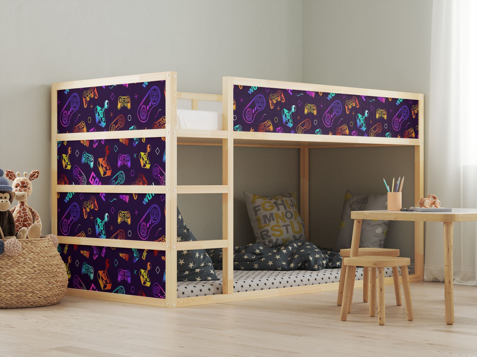 Self-Adhesive Stickers – for Ikea KURA bed / - Sticker - Gaming Design