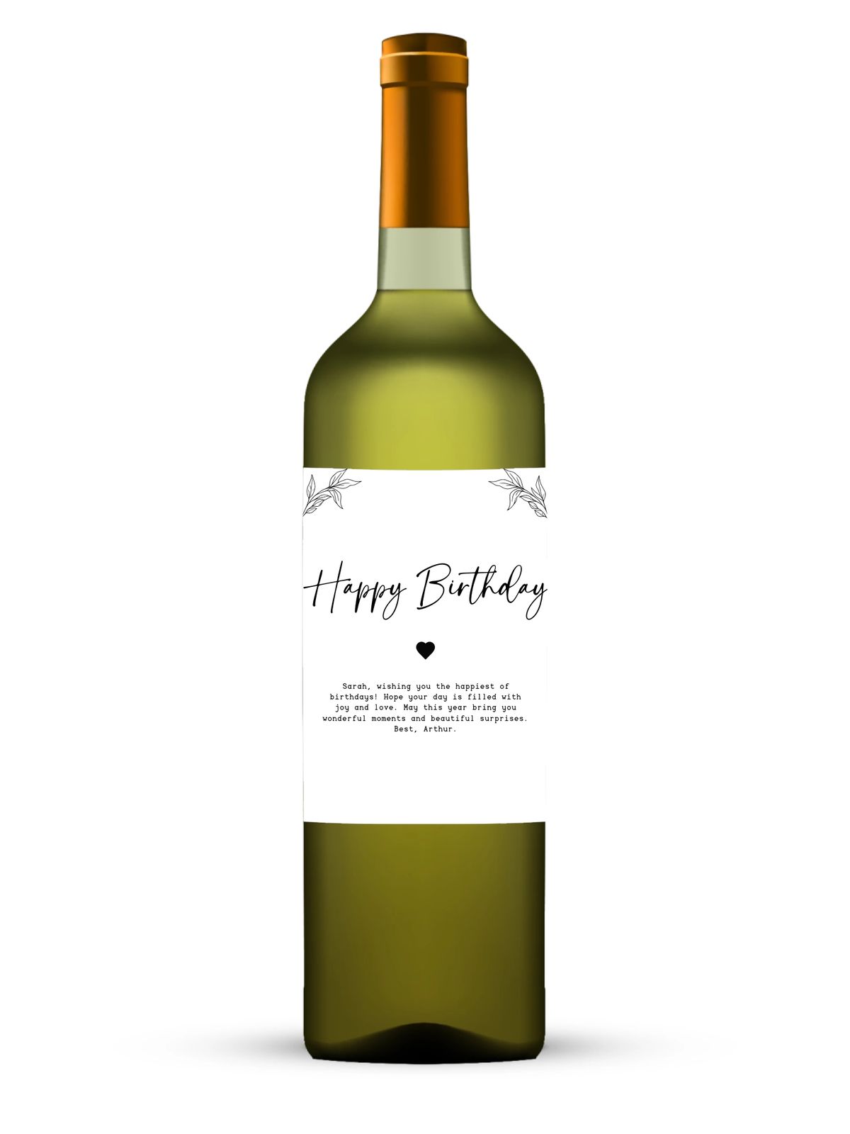 Personalised Bottle Label - Personal message