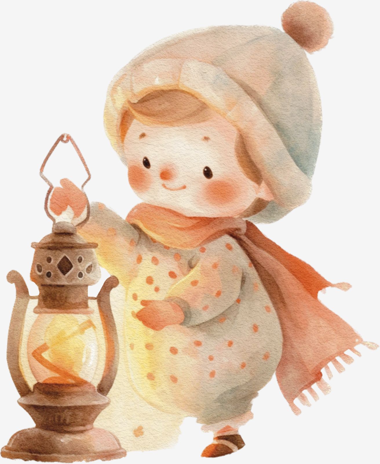Cute Child with Lantern Sticker