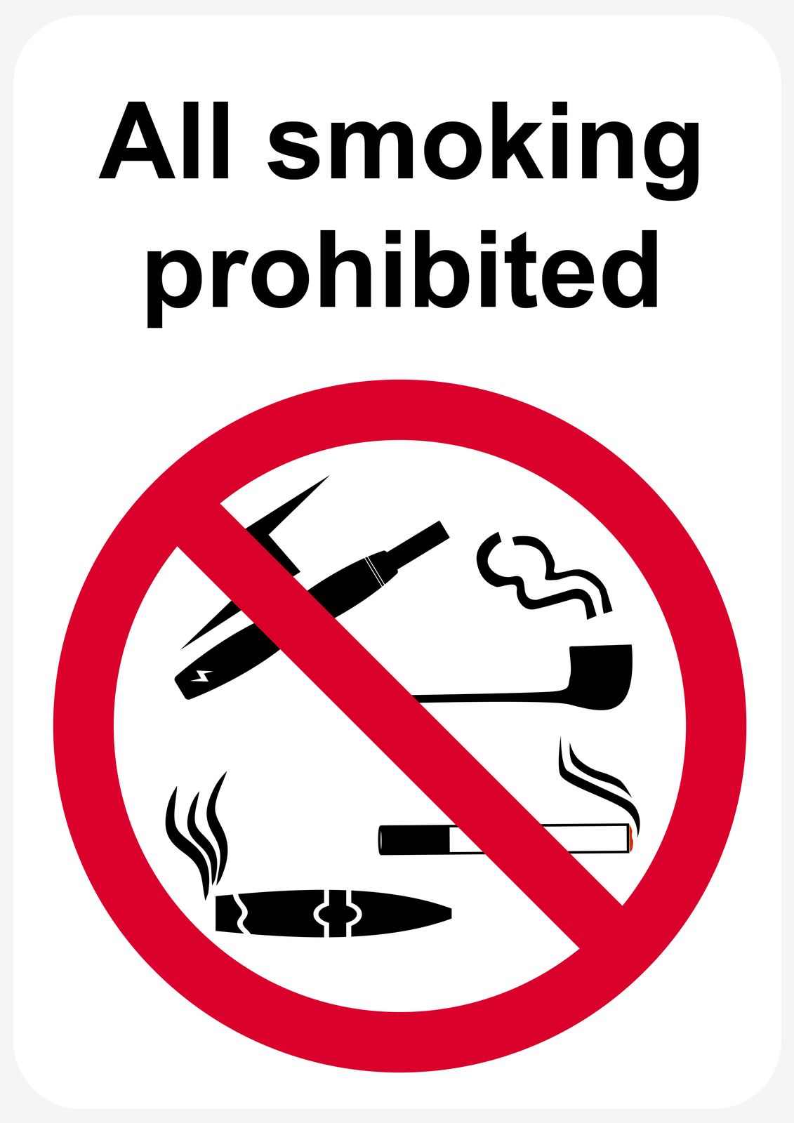 Sticker - All Smoking Prohibited