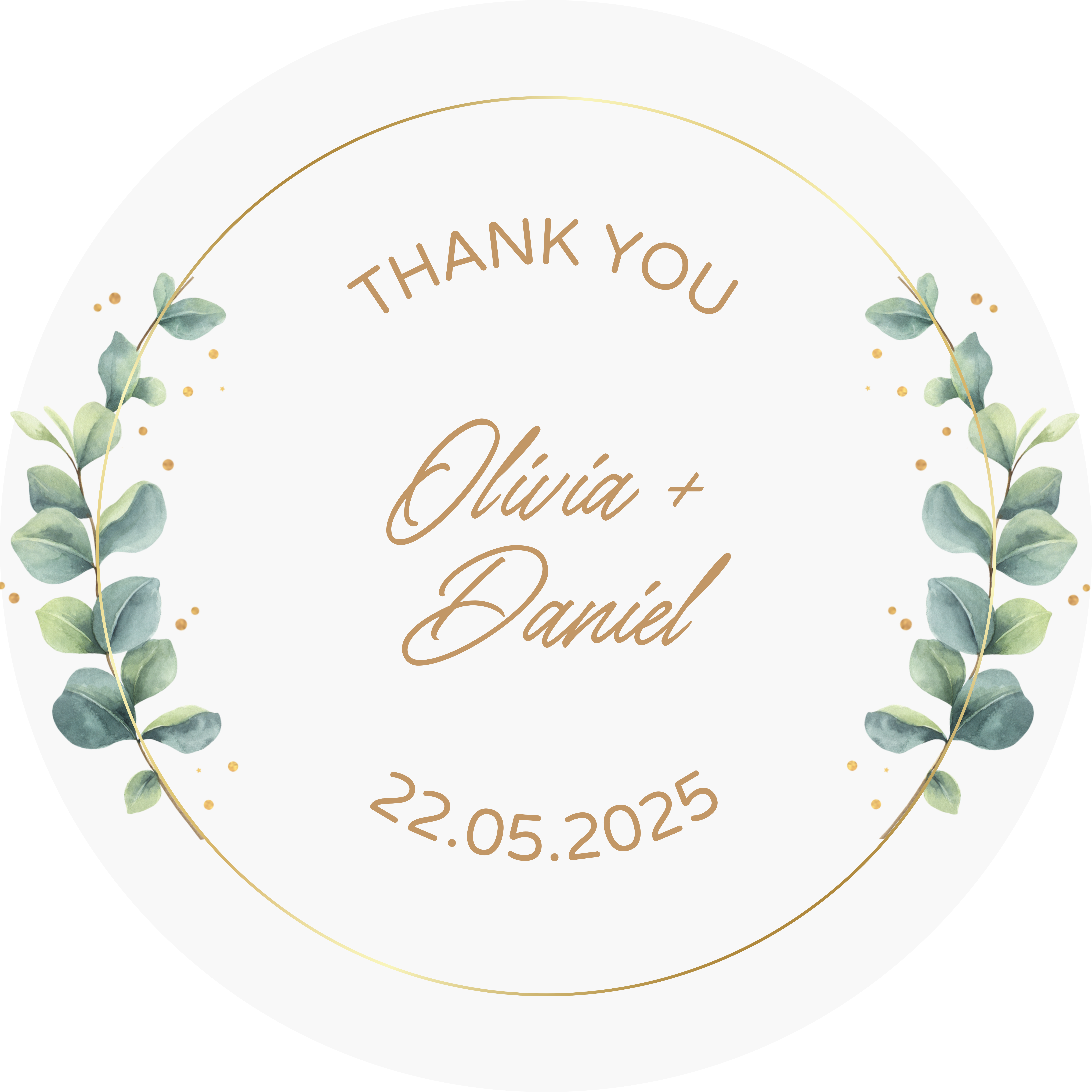 Circle label - Personal Sticker - Golden Leaf Seal