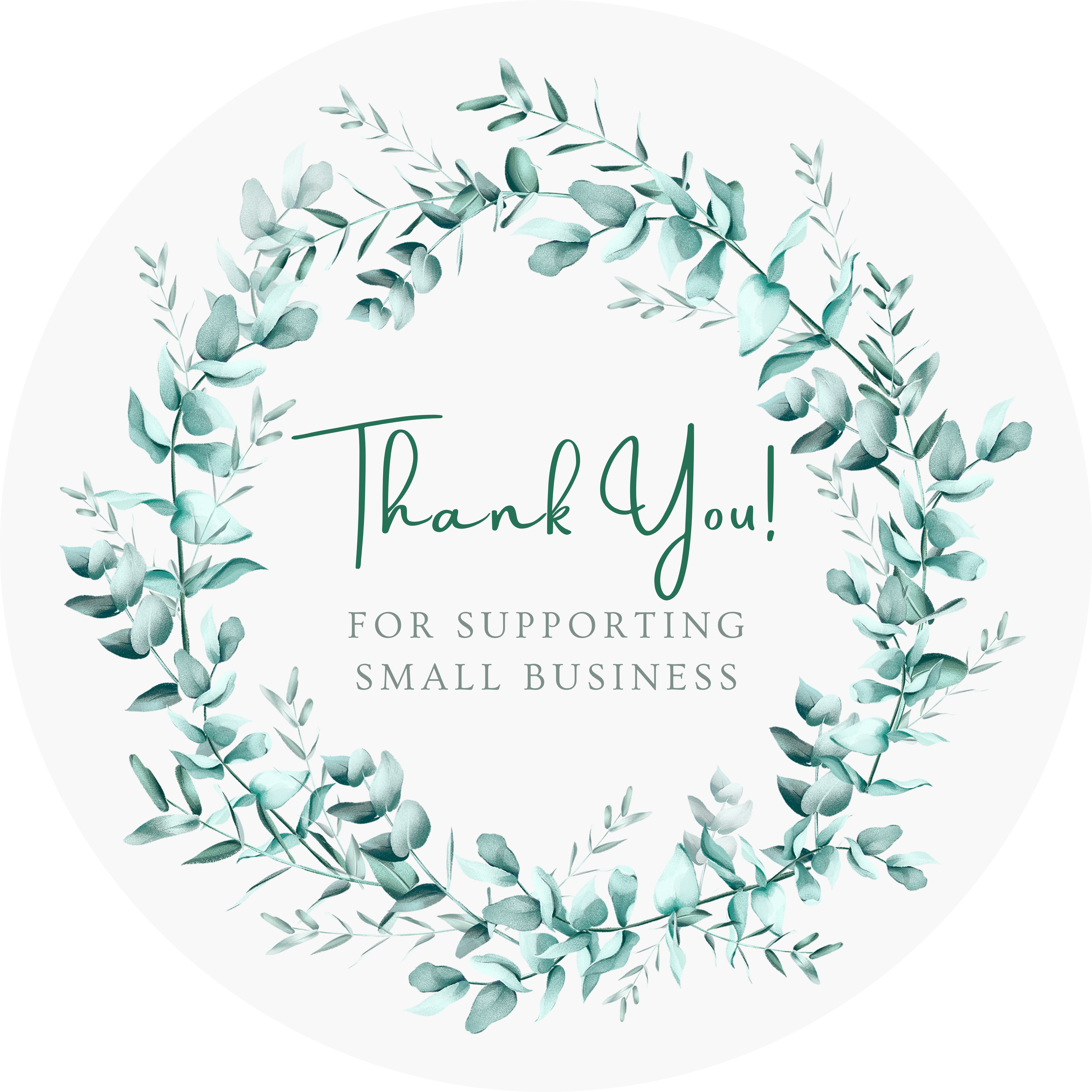 Circle label - Personal Sticker - Green Floral Hoop