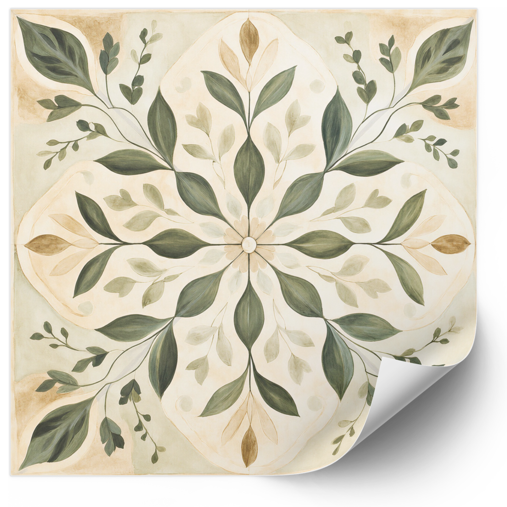Tile Stickers –  Floral Light Green