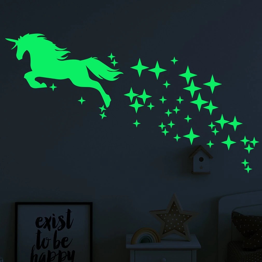 Wallsticker - Unicorn  / Glow in the Dark