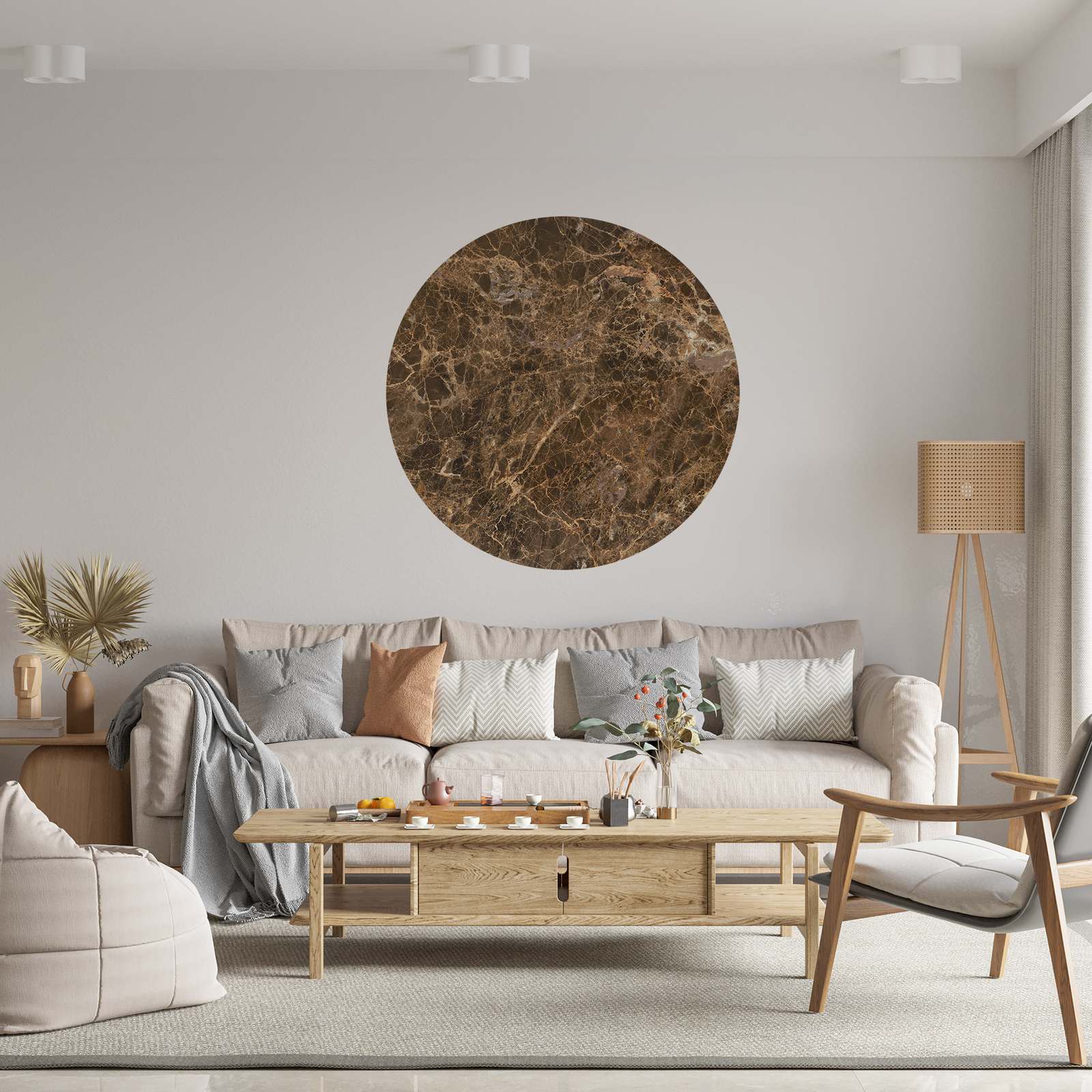Wall Sticker / Circle - Marble Texture