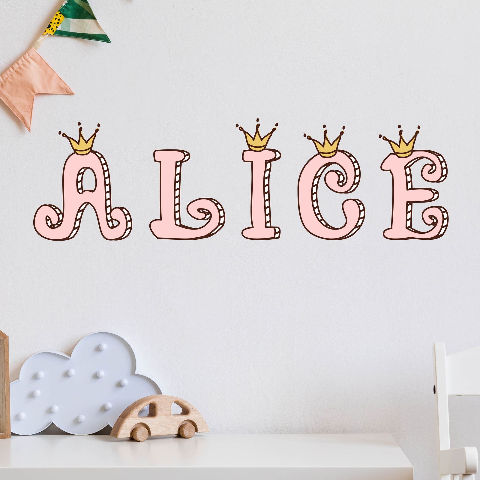 Princess Crown Name Wall Sticker