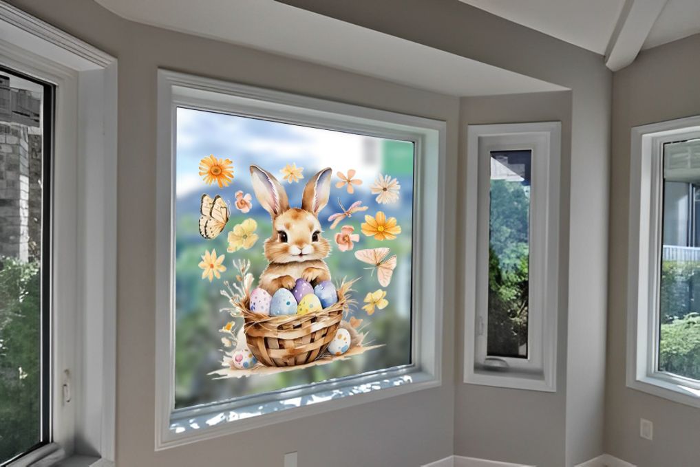 Wall Sticker - Easter Bunny Basket