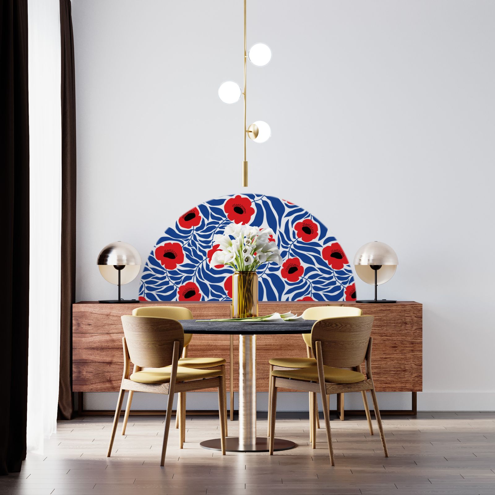 Wall Sticker - Red Poppy Flowers