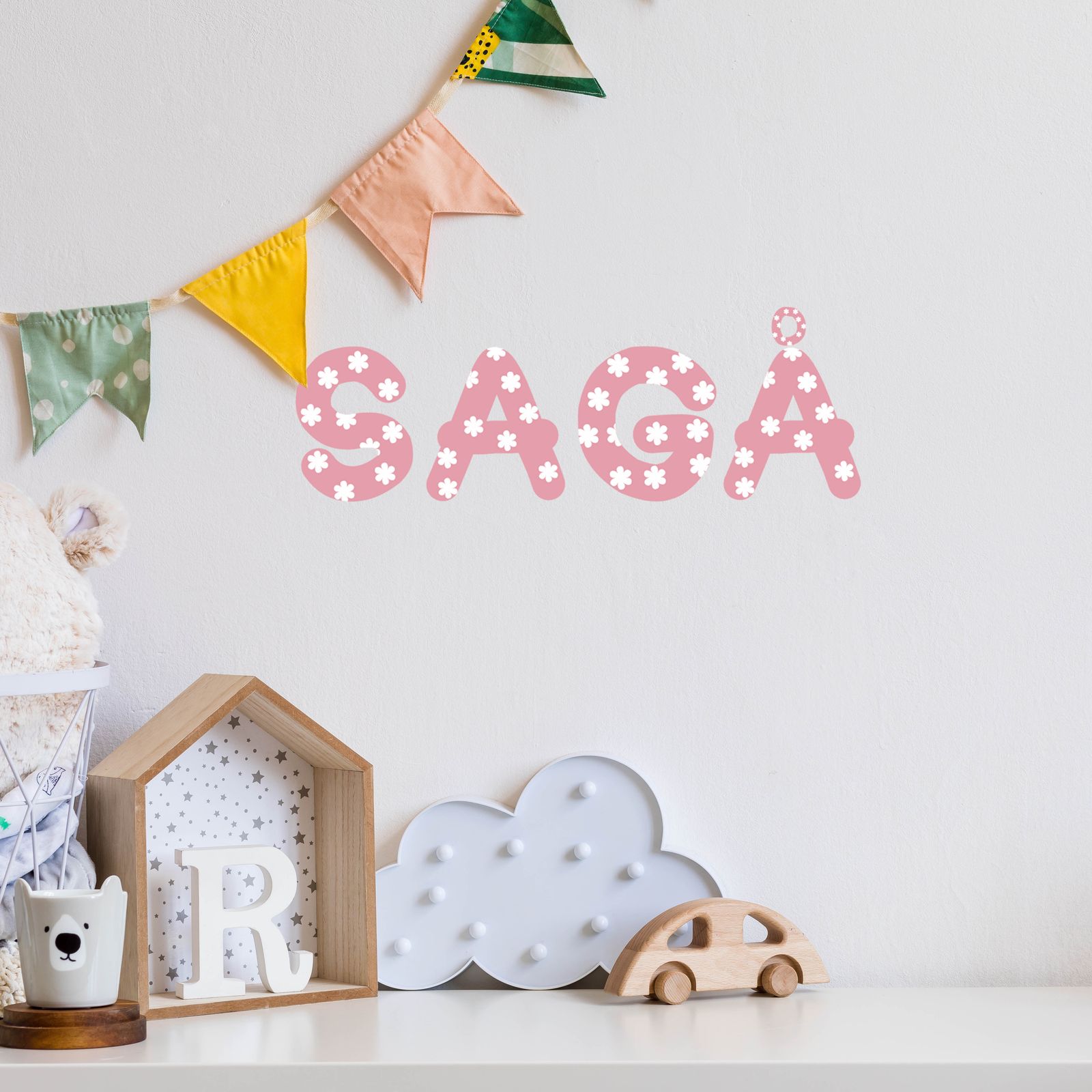 Customizable Flower Name Wall Sticker
