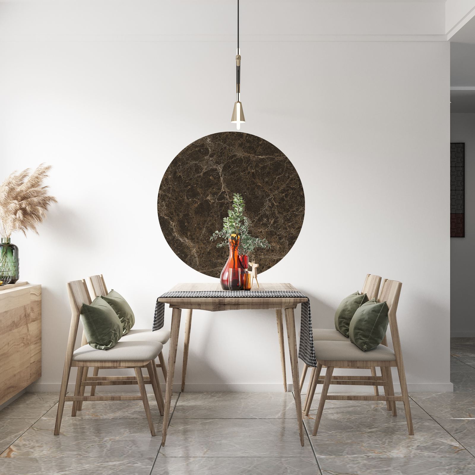 Wall Sticker / Circle - Marble Design
