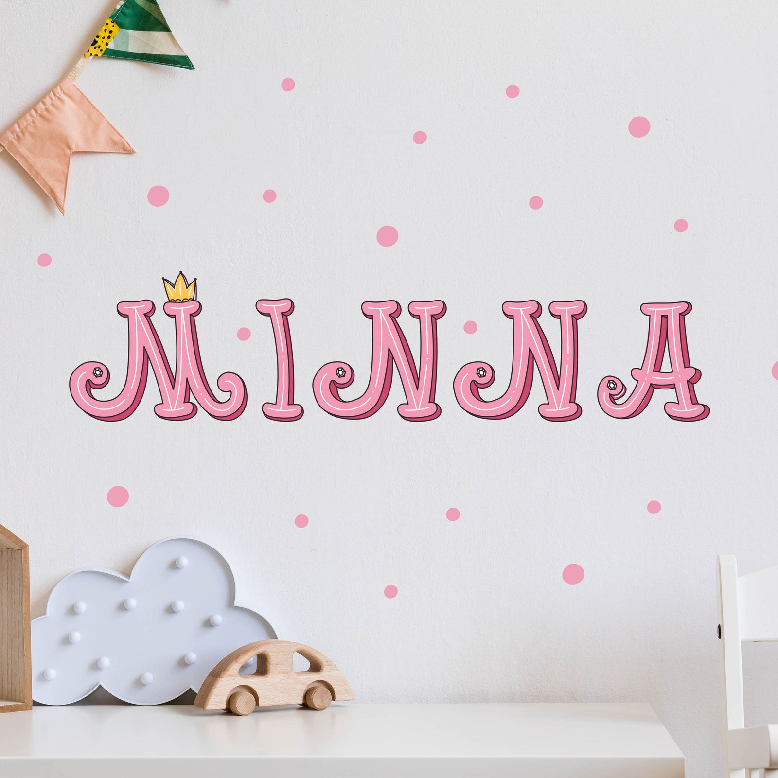 Customizable Pink Name Wall Sticker