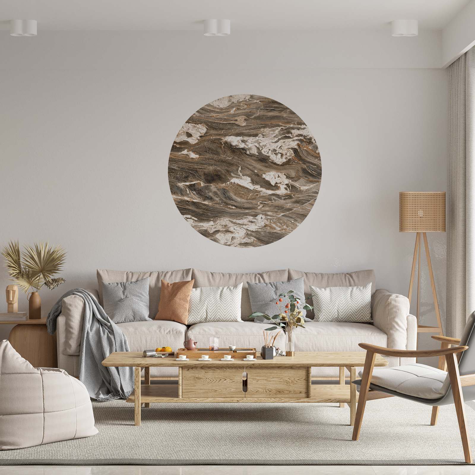 Wall Sticker / Circle - Marble Waves