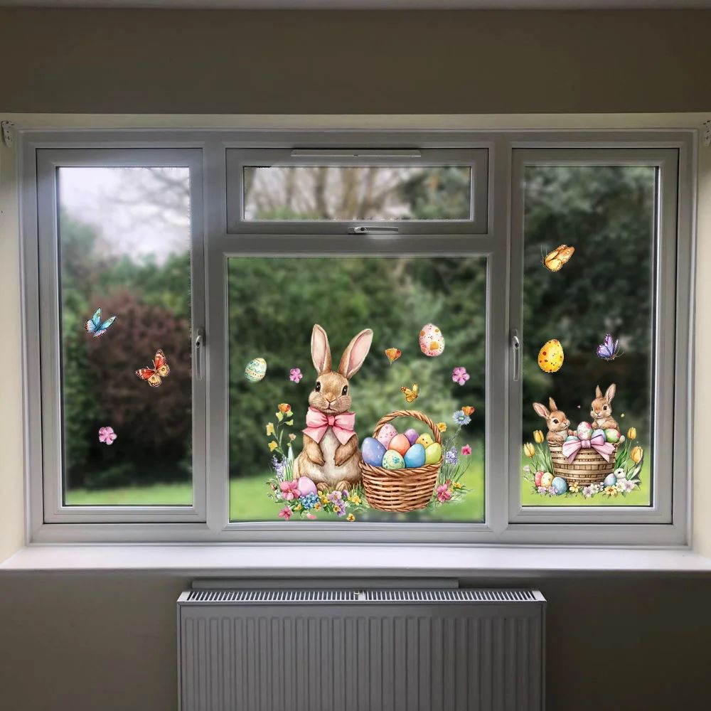 Wall Sticker - Easter Bunny and Eggs