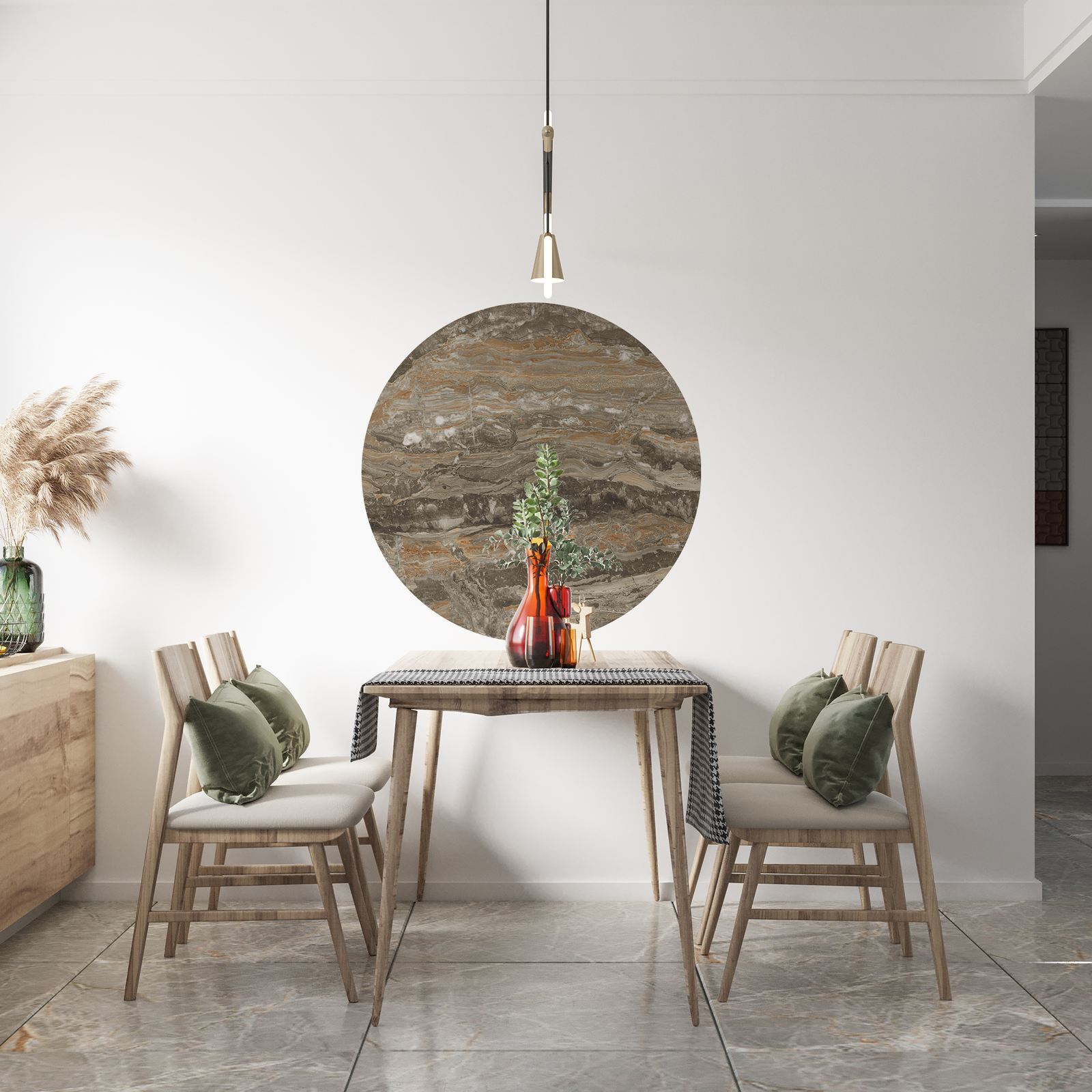 Wall Sticker / Circle - Marble Design