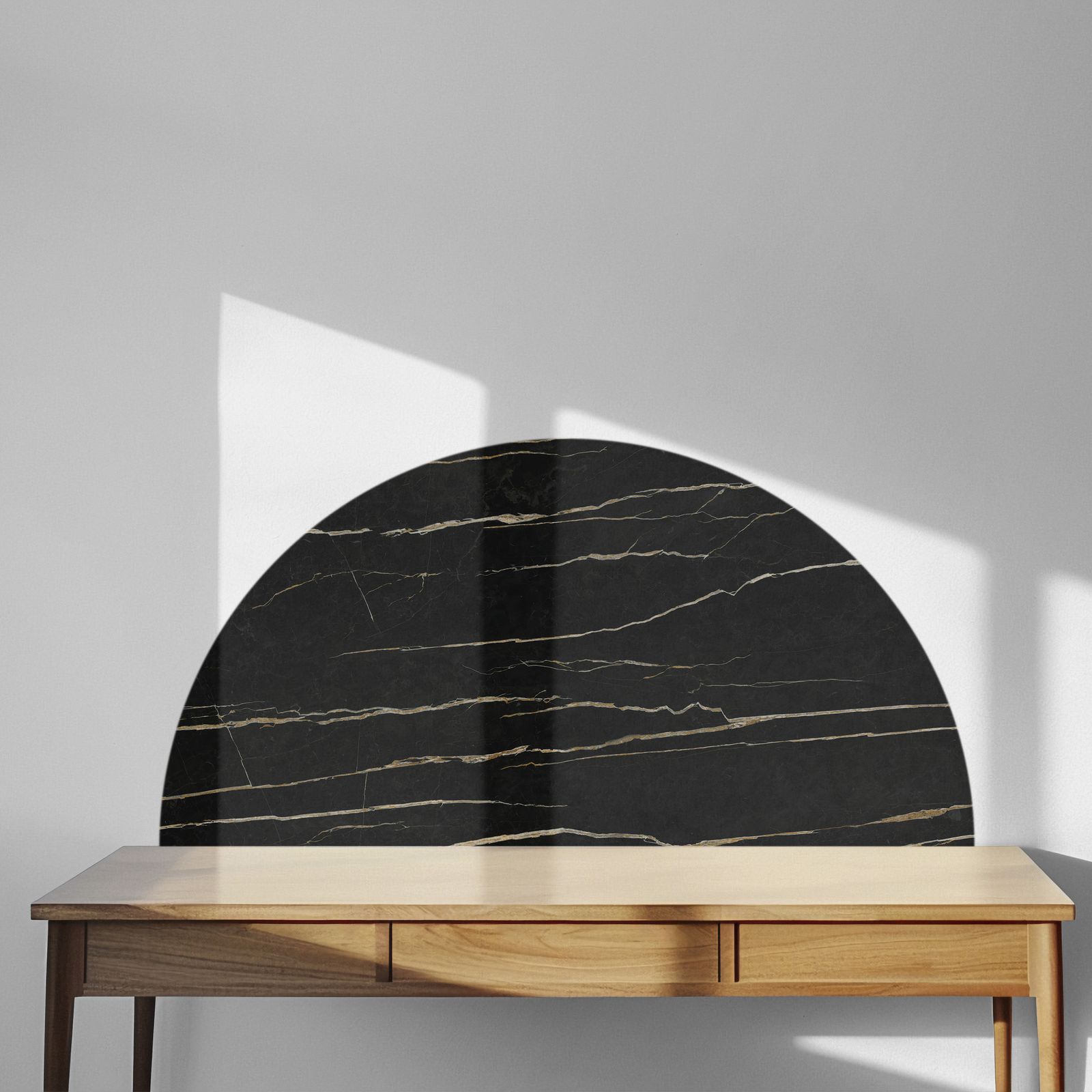 Wall Sticker / Half-circle - Elegant Marble