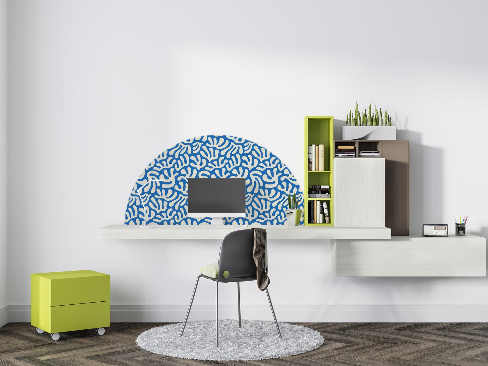 Wall Sticker - Blue Abstract Design