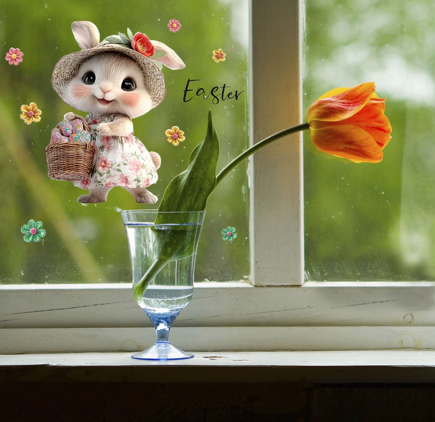 Wall Sticker - Easter Bunny Delight