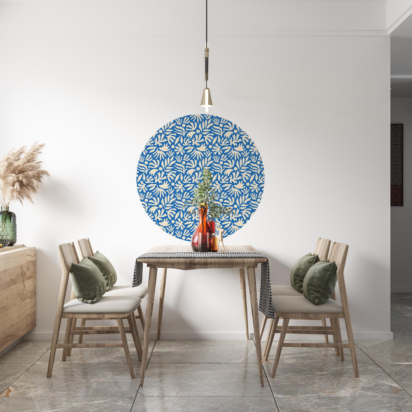 Wall Sticker / Circle - Blue Mosaic