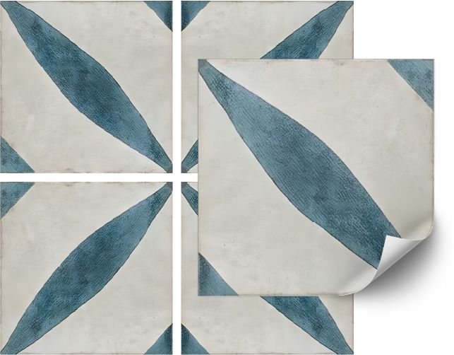 Tile Sticker - Blue Geometric Harmony / 24 pcs