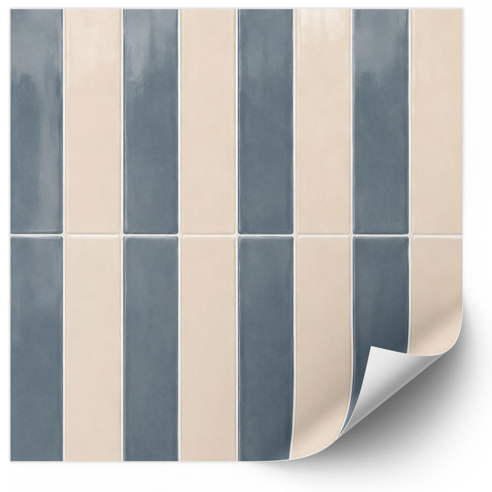 Tile Stickers – Light Blue and Beige Stripe