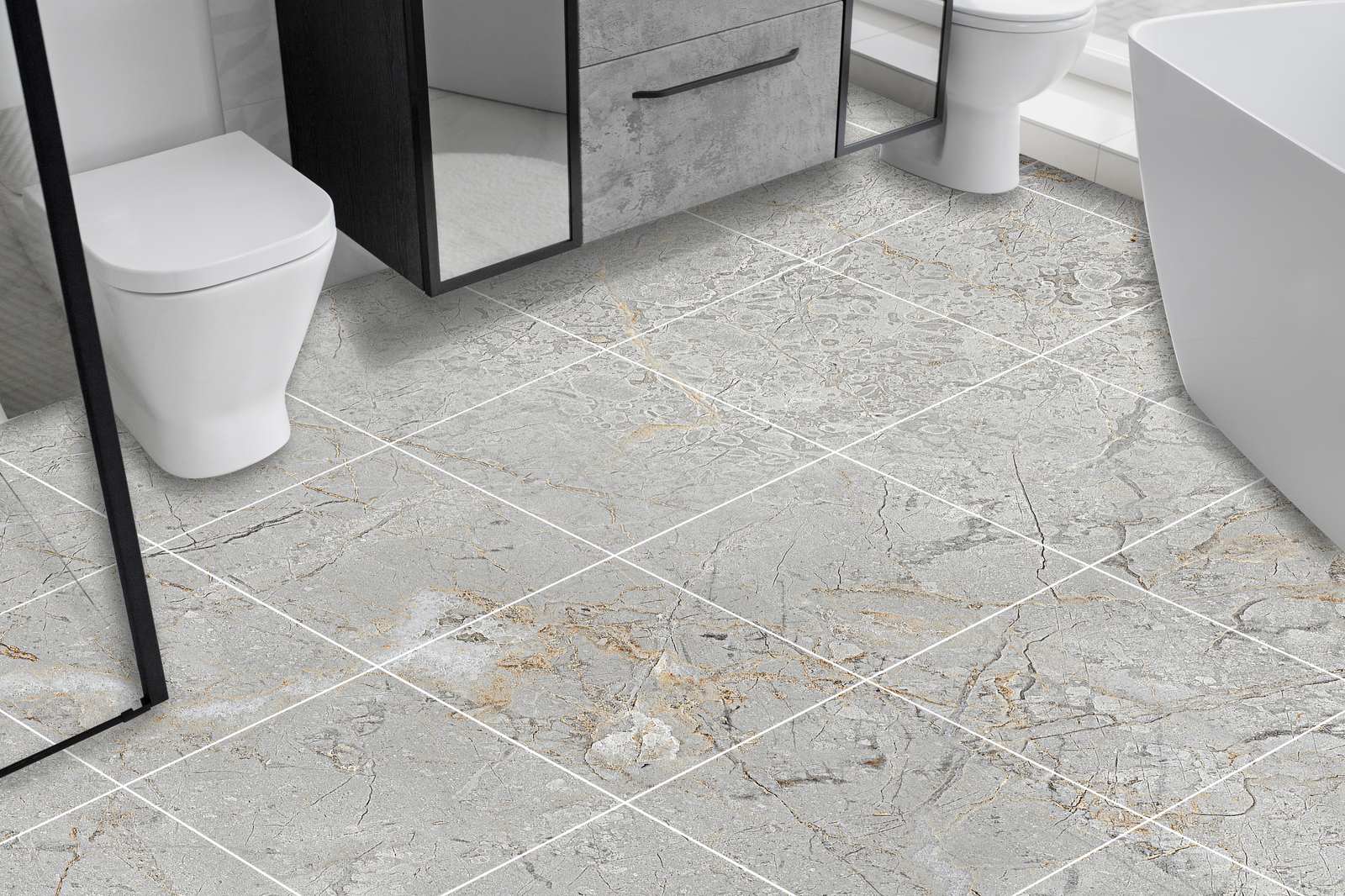 Grey Marble Wall Tiles Set / 24 pcs