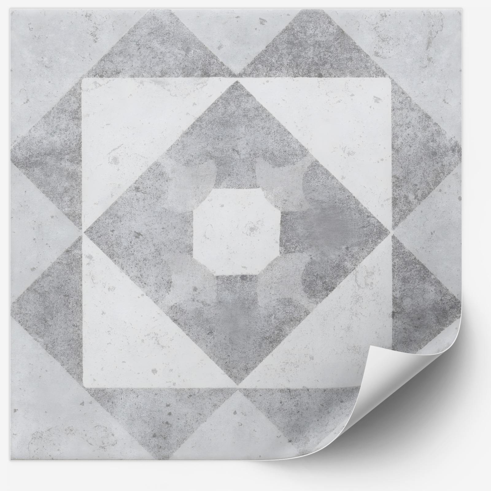Tile Sticker - Geometric Grey Pattern / 24 pcs