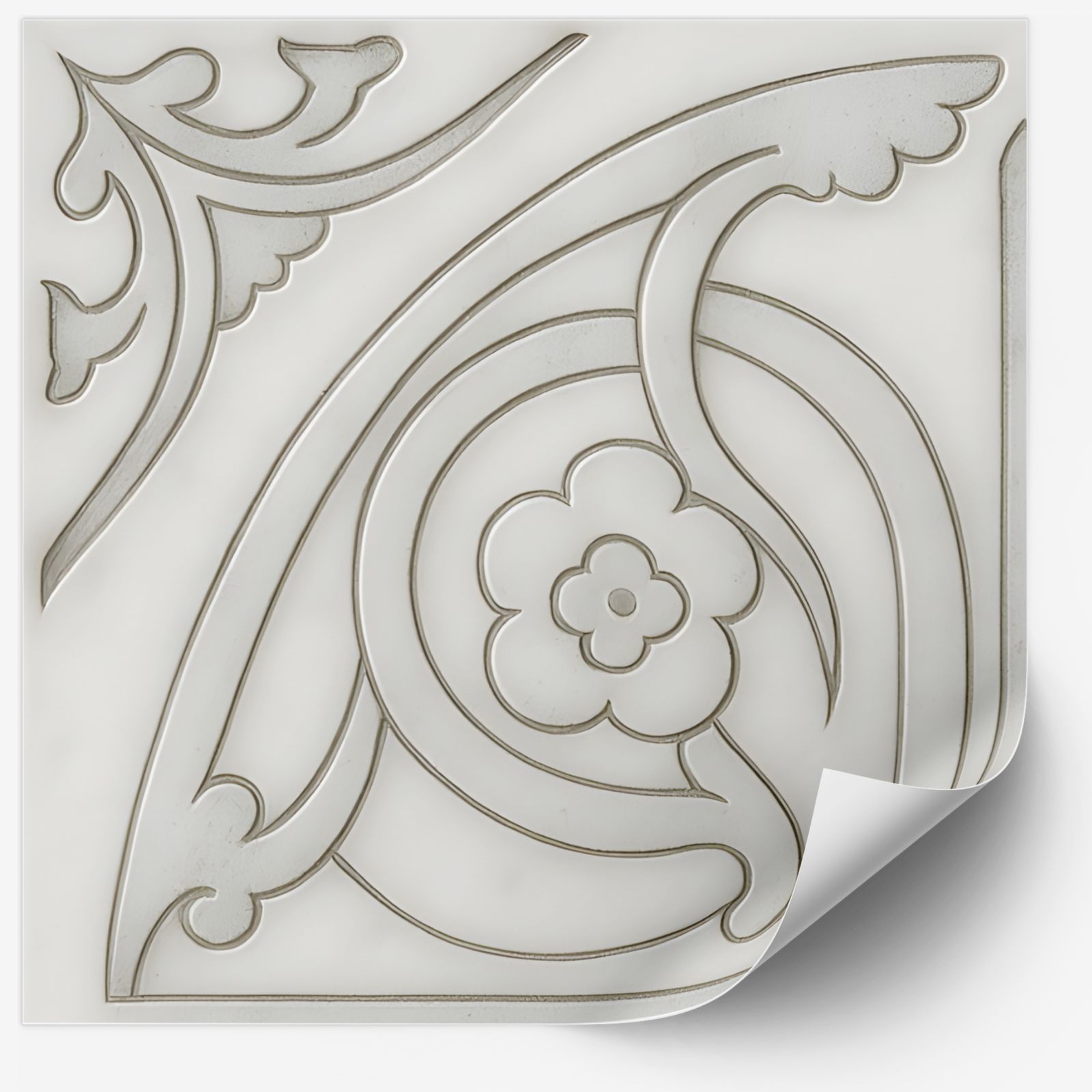 Tile Sticker - Vintage Floral Elegance / 24 pcs