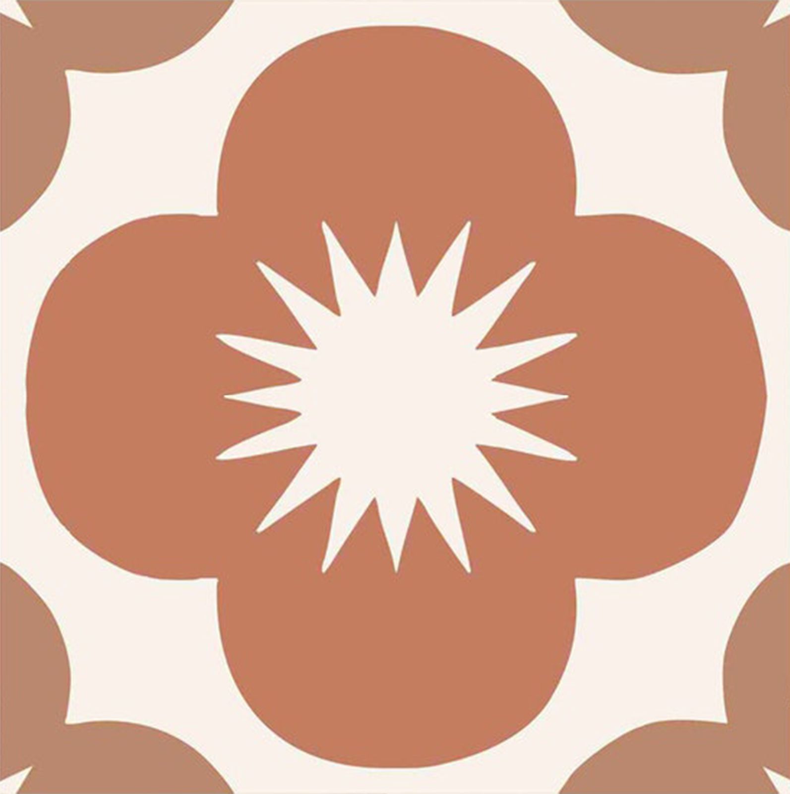 Retro Flower Pattern Wall Tiles / 24 pcs