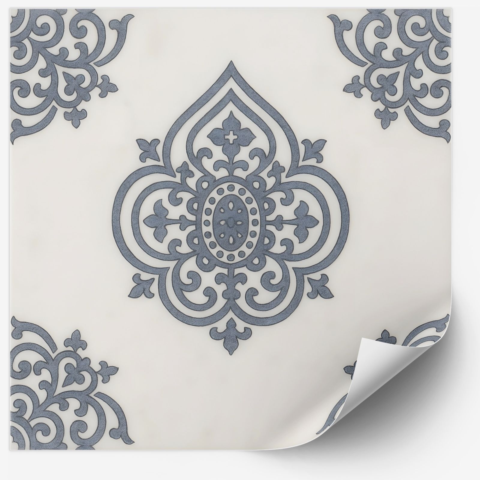 Tile Sticker - Elegant Blue Pattern / 24 pcs