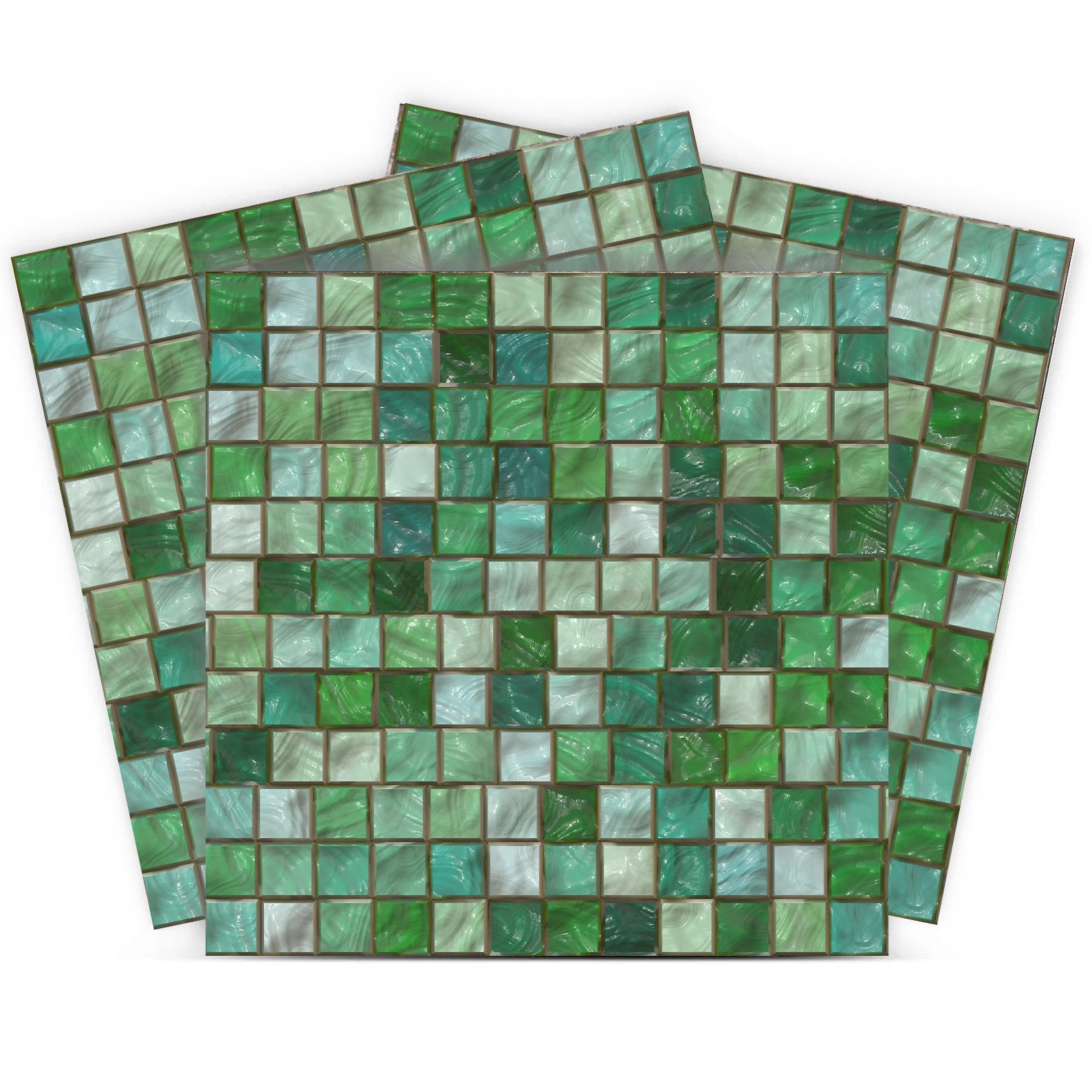 Tile Sticker - Green Mosaic / 24 pcs