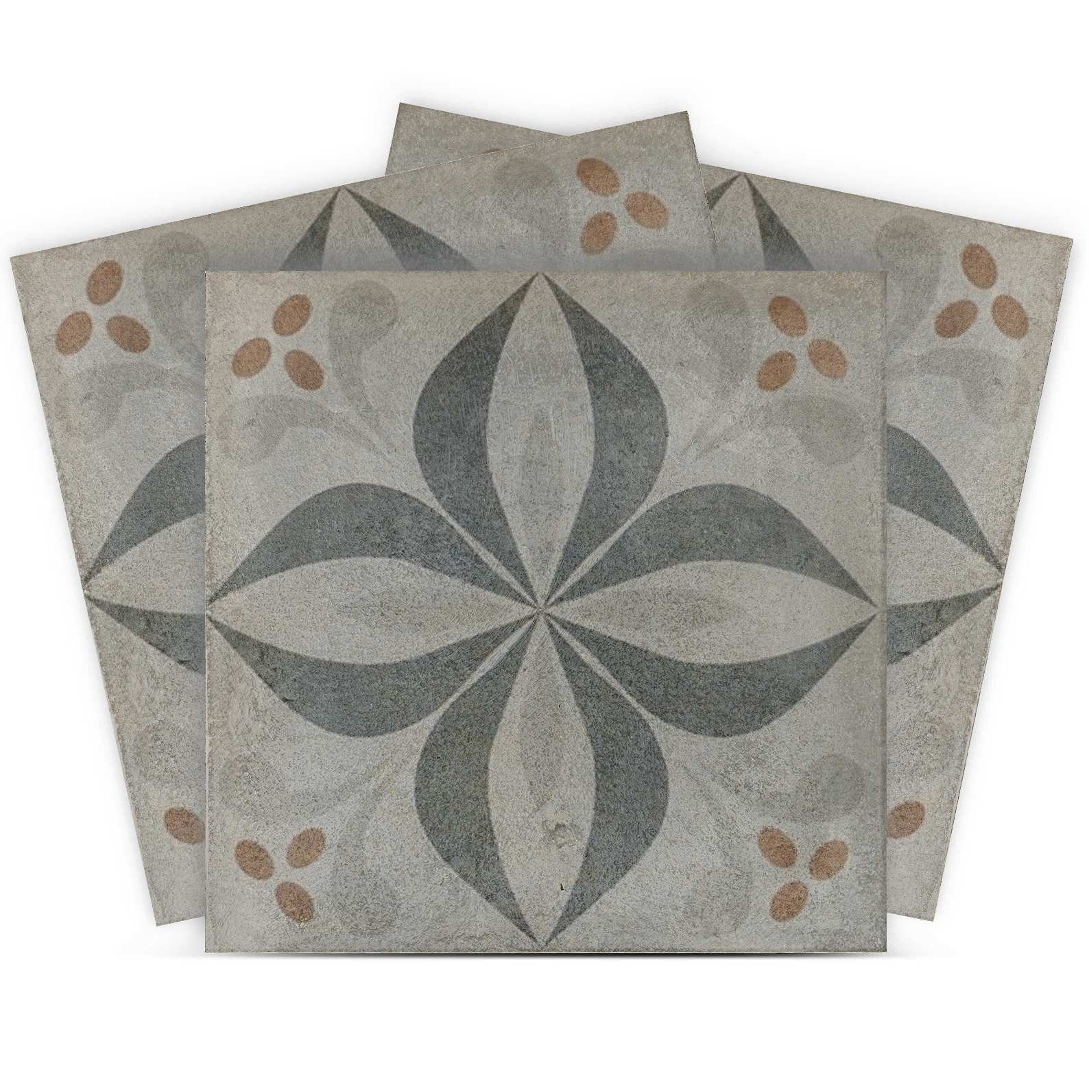 Tile Sticker - Vintage Floral Pattern / 24 pcs