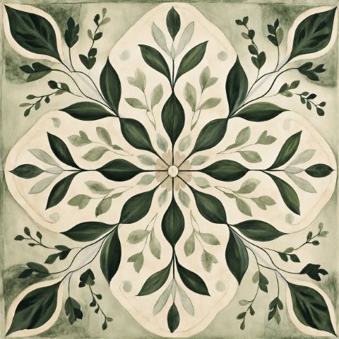 Tile Stickers –  Floral Green