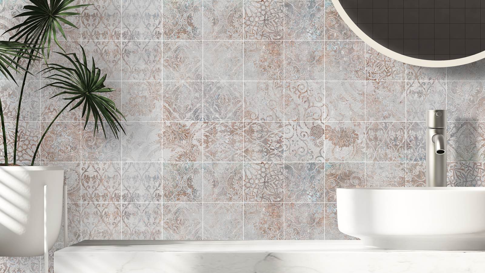 Ornate Mosaic Wall Tiles / 24 pcs