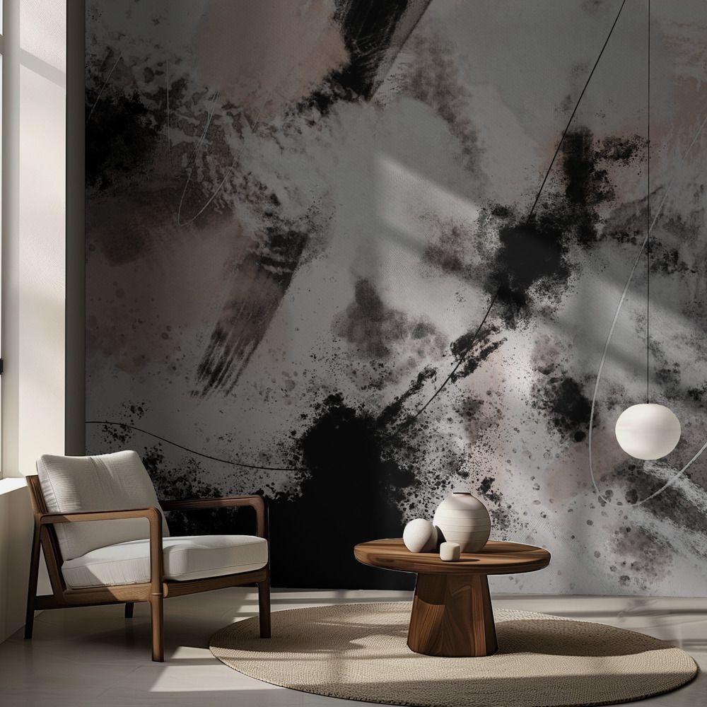 Wall Paper - Black Abstract Pattern