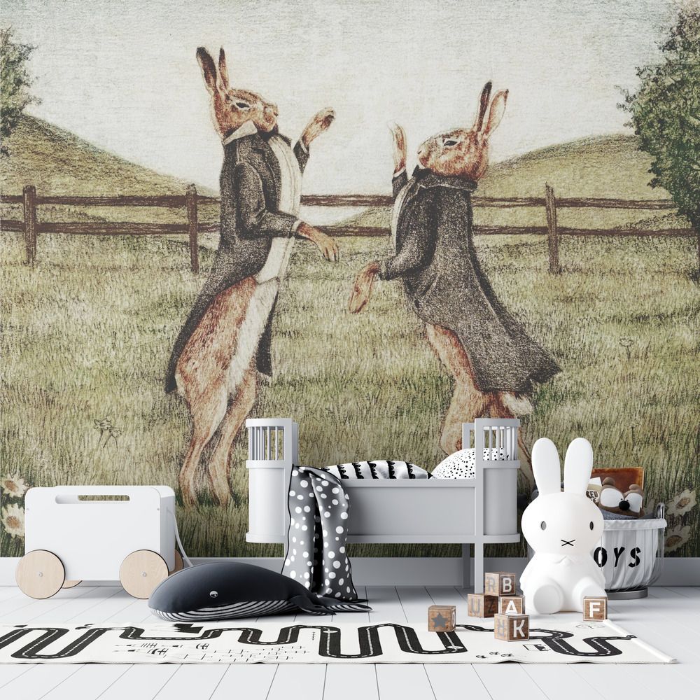 Wall Paper - Dancing Hare Illustration