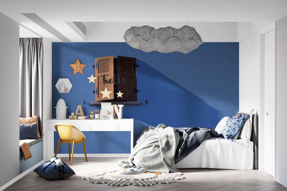 Wallpaper - Blue Shutter Elegance