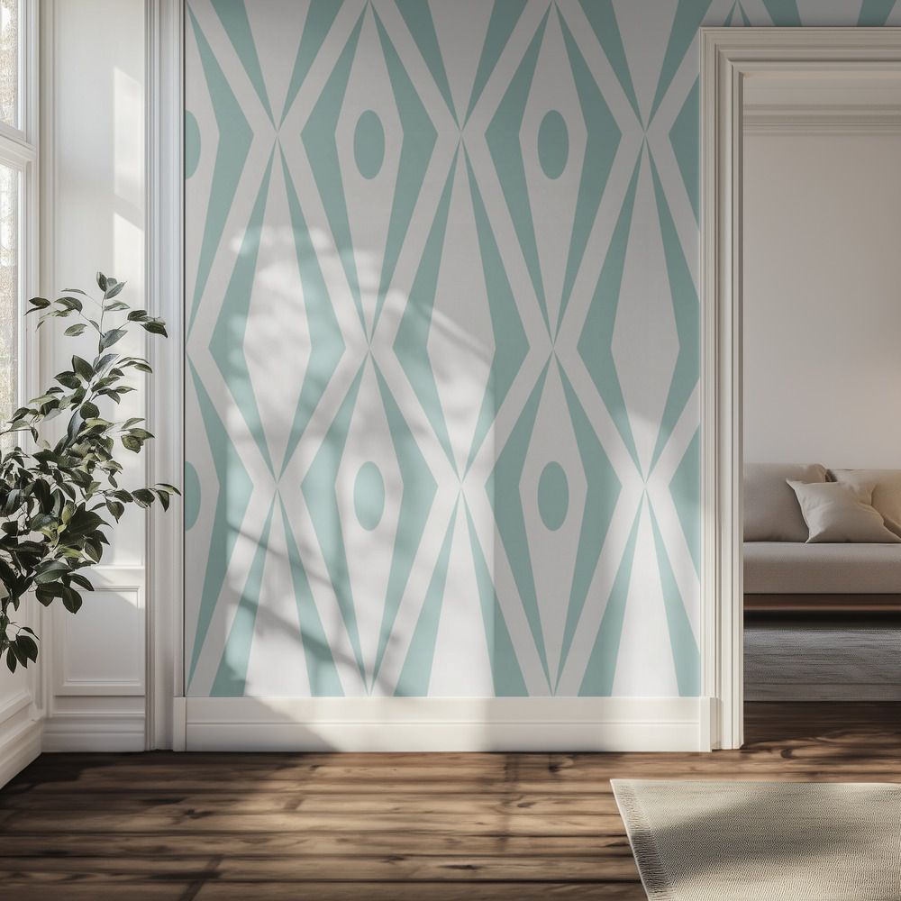 Wall Paper - Blue Geometric Lines