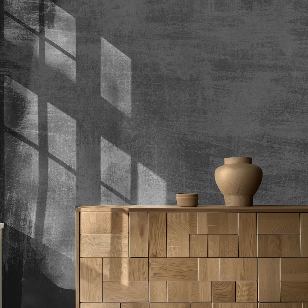 Wall Paper - Textured Grey Brush