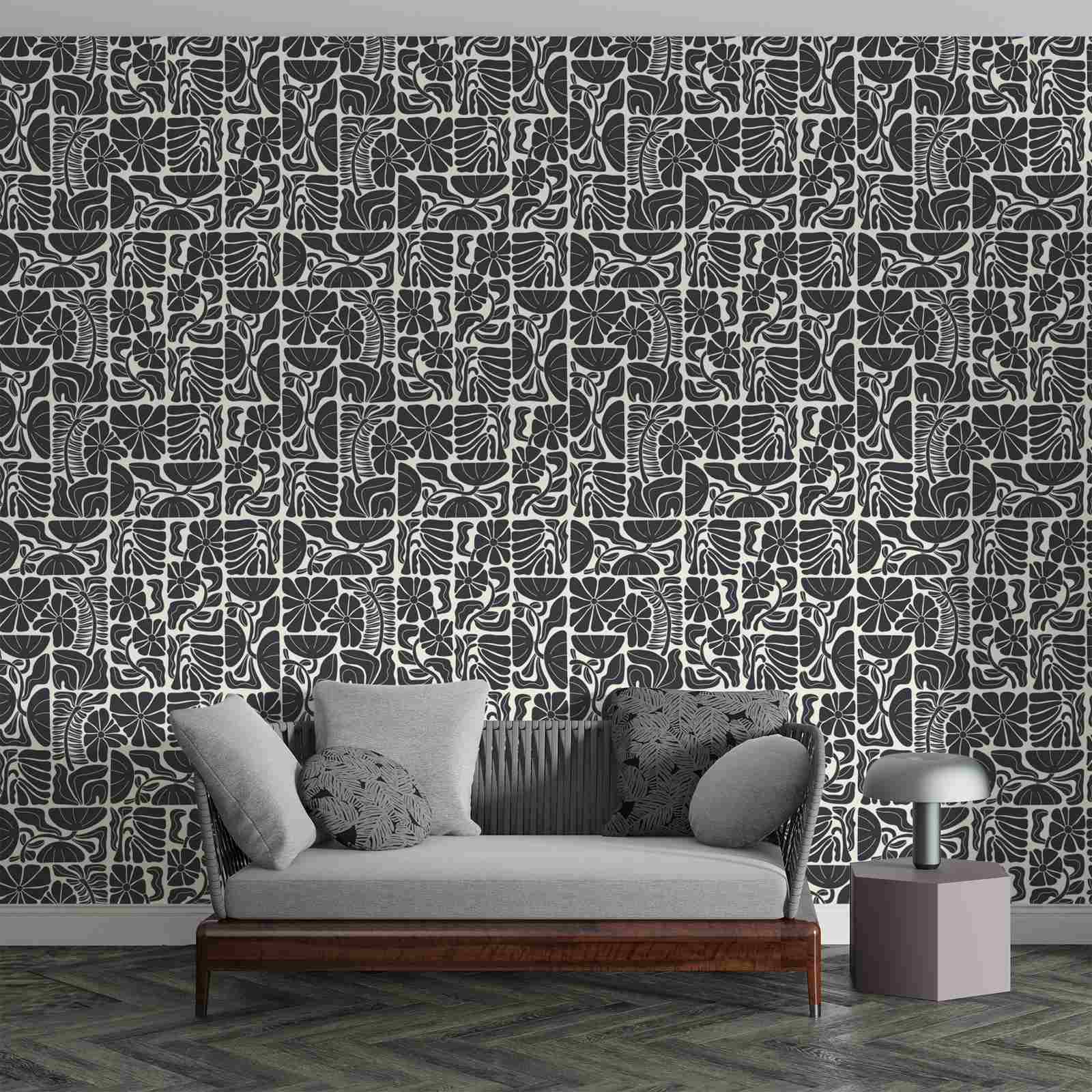 Wallpaper - Retro Floral Geometric