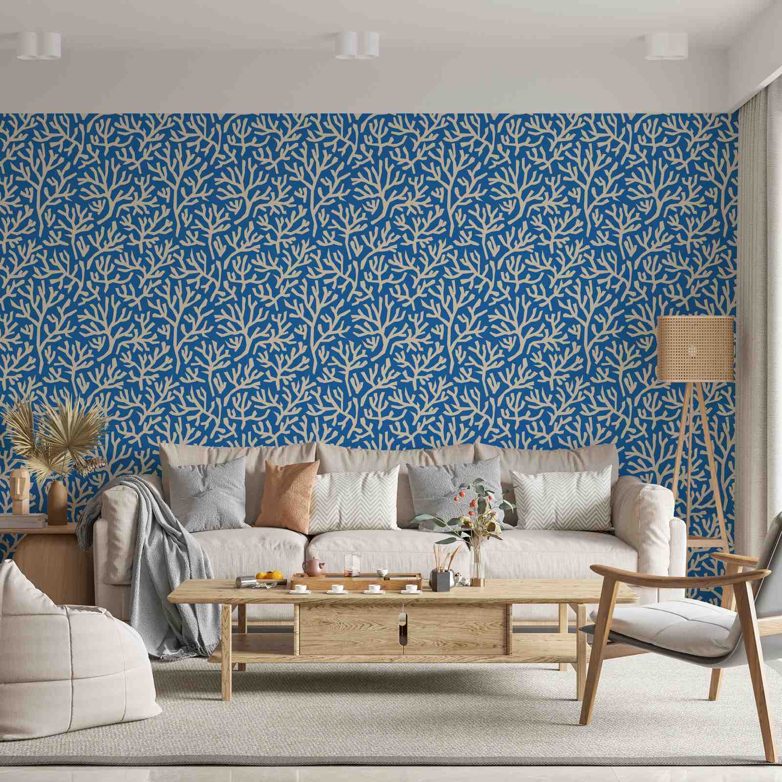 Wallpaper - Blue Coral Reef Motif