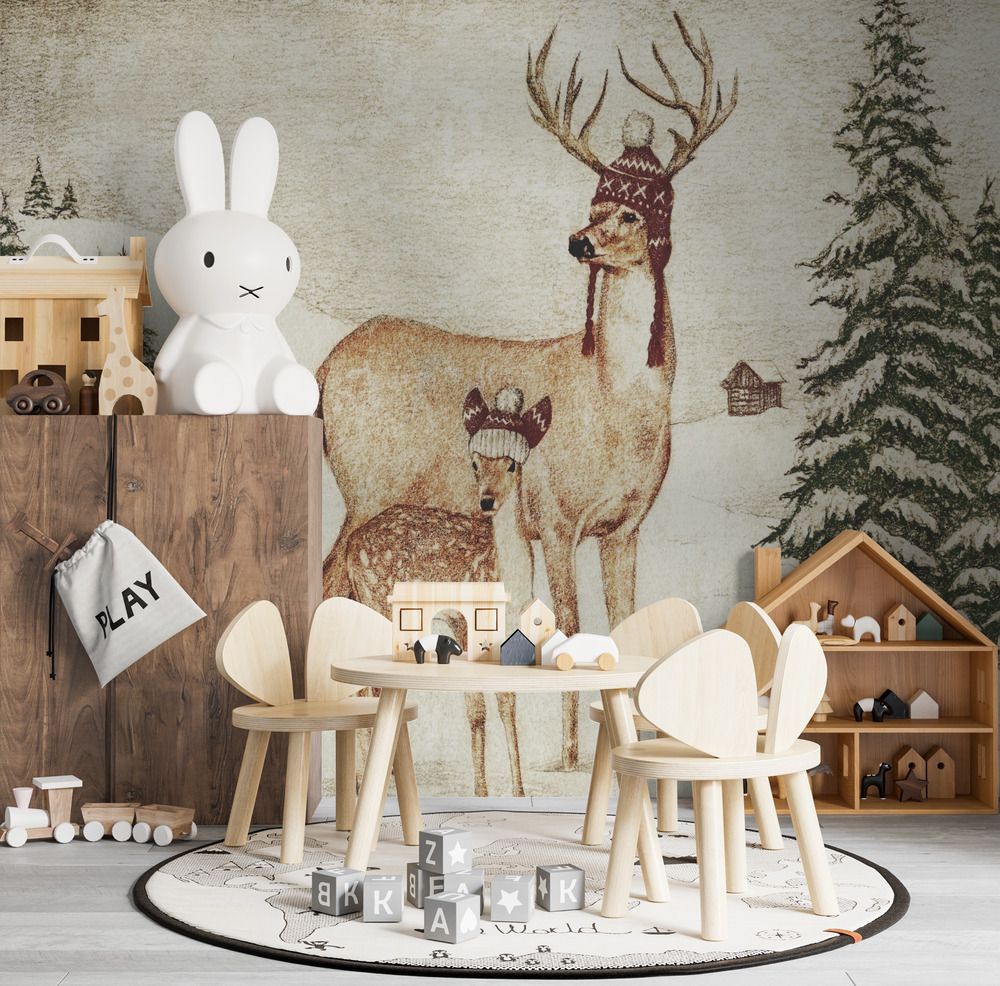 Wall Paper - Deer Snow Scene